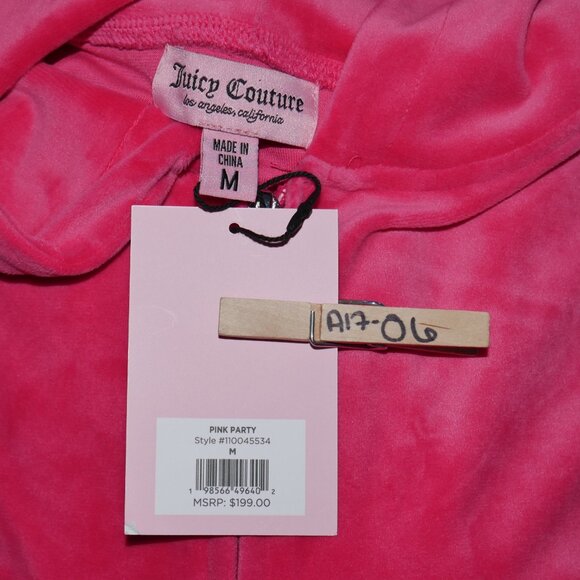 JUICY COUTURE Velour Tracksuit Matching 2 PC Set Bling Crown Outfit Pink Party - Picture 8 of 10